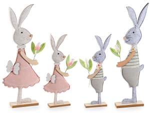 wholesaler of wooden Easter rabbits decorations