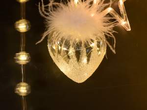 Glass heart decorations wholesaler with led lights