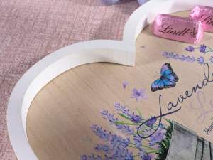 wholesale wooden lavender heart trays