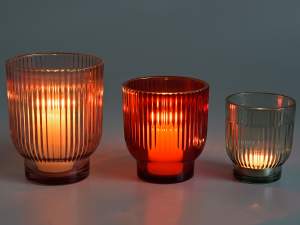 wholesale colored tumbler glass candle holder