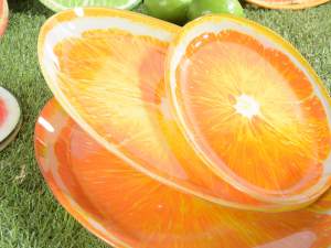 Summer fruit design oval glass plates wholesaler