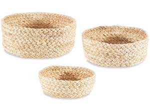 wholesale woven fiber basket set