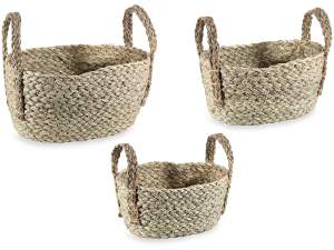 wholesale fiber baskets with handles