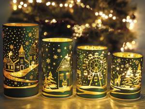 Wholesale glass cylinder Christmas lamps