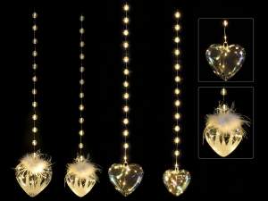 Wholesaler of led lights glass hearts decorations