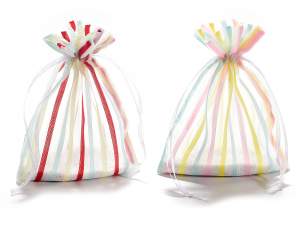 Wholesale striped organza bags