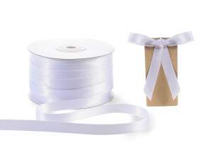 Wholesale snow white double satin ribbon