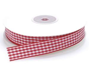 Wholesale red white gingham ribbon