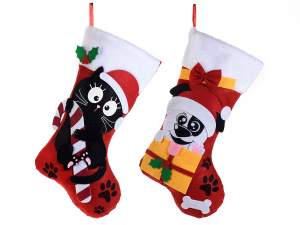 Christmas socks wholesaler dog cat decoration 14ze
