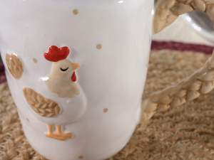 Al por mayor tazas de cerámica de pollo campestre