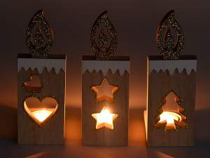 Wholesale gold glitter wooden candle holder