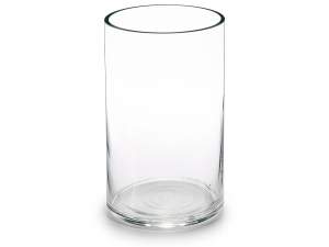 Vase cylindrique en verre transparent en gros