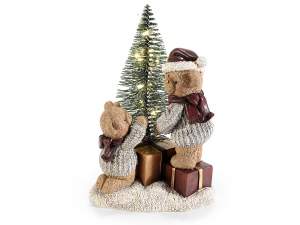 Großhandel Weihnachtsbaumschmuck Teddybären Licht