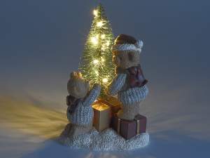 Großhandel Weihnachtsbaumschmuck Teddybären Licht