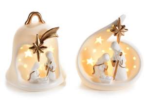 Wholesalers of light white gold nativity scenes