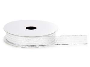 Wholesale white ribbon with lamé threads