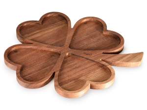Double-sided cutting board/tray in cloverleaf acacia