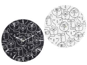 Wall wooden clock to hang smileys decorations