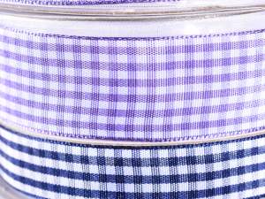 Wholesale white lilac checkered ribbons