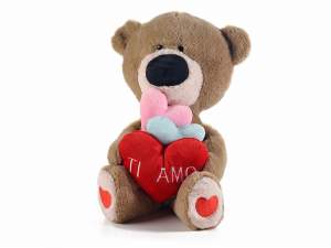 Ursuleț cu inimioare, scris „Te iubesc” și labe decorate