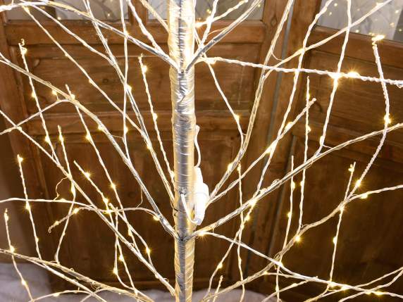 Baum Mt 1,50 H silber mit 320 warmweißen LEDs und 103 Ästen