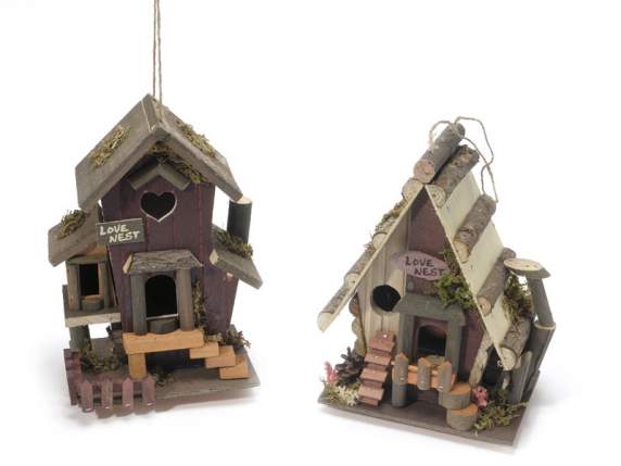 Casita para p�jaros en madera para colgar