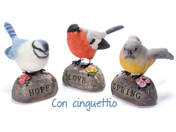 P�jaro de colores en resina con sonido 