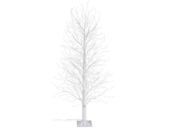 Árbol blanco Mt 2.10H con 1700 LED blanco cálido, 297 ramas