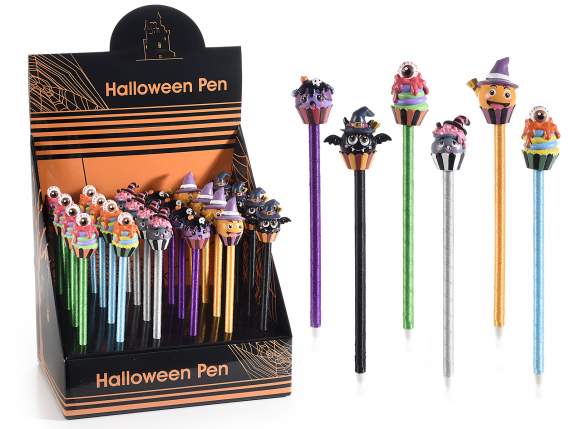 Bolígrafo con personaje Halloween en resina en expositor