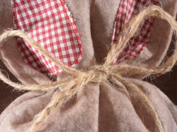 Bolso con forma de conejo en tela con lazo