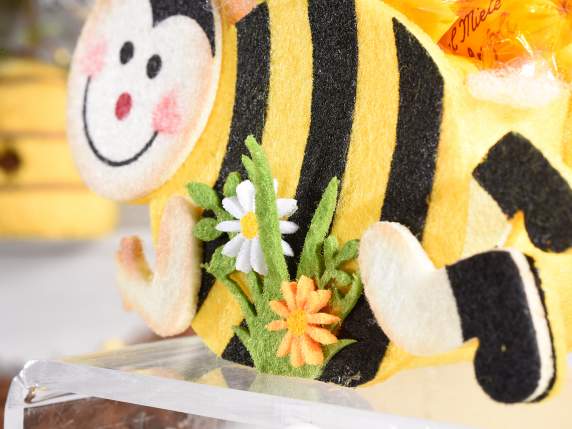 Bolsita de pano con forma de abeja