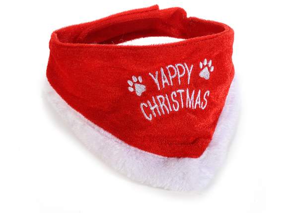 Pañuelo de tela para perro con texto navideño