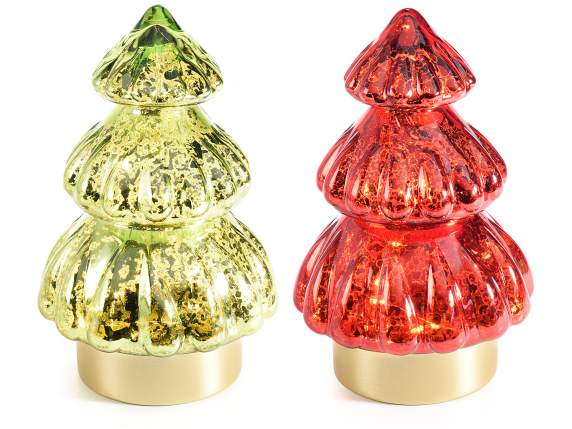 Árbol de Navidad de cristal con luces LED