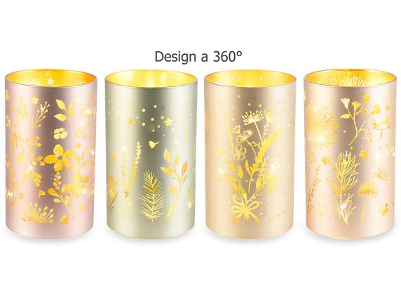 Lámpara de cristal decorada Flores silvestres con luces LE