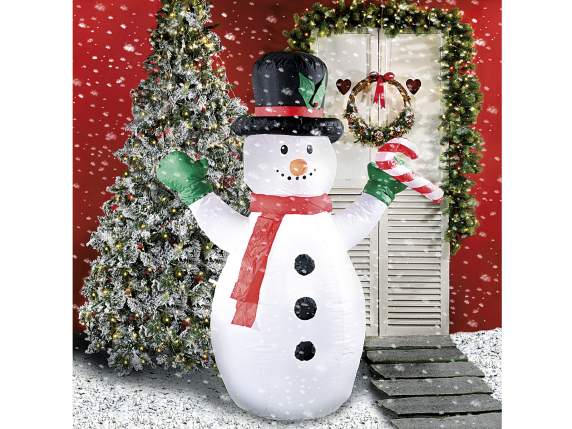Muñeco de nieve hinchable con luz LED