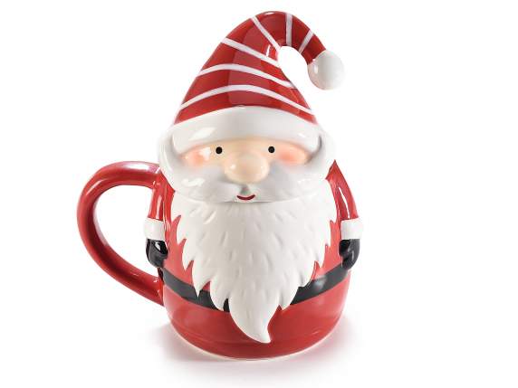 Taza de cerámica de Papá Noel con tapa