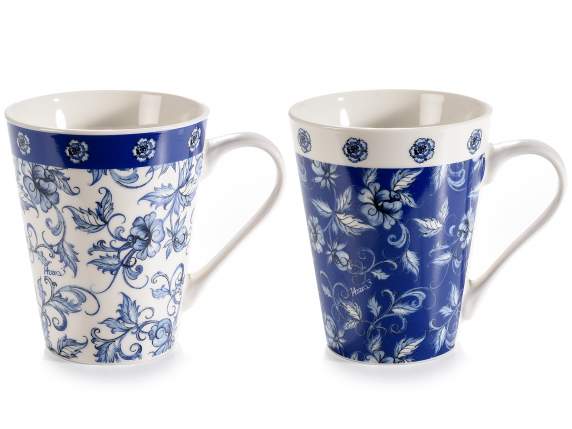Taza de porcelana con decoración Blu Porcelain