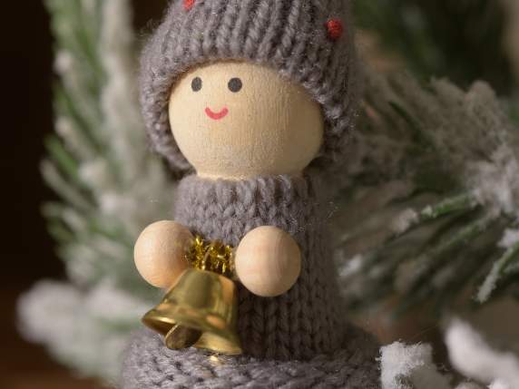 Crăciun înger și elf în pânză și pulover de atârnat
