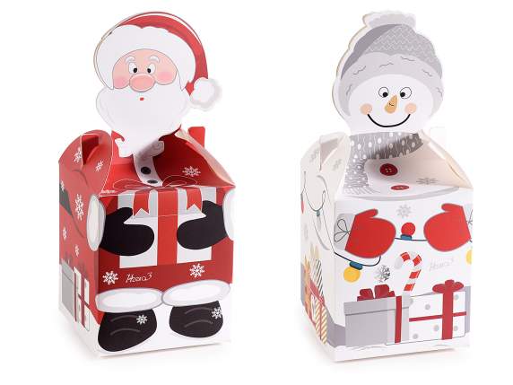 Cutie de hârtie Moș Crăciun-Om de zăpadă