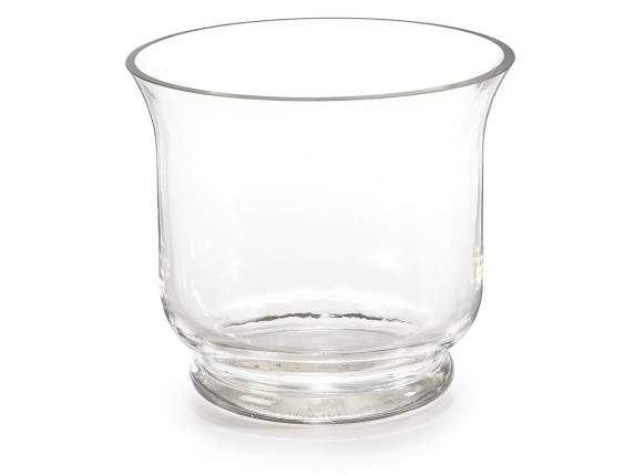 Vaza din sticla transparenta cu marginea taiata cruda