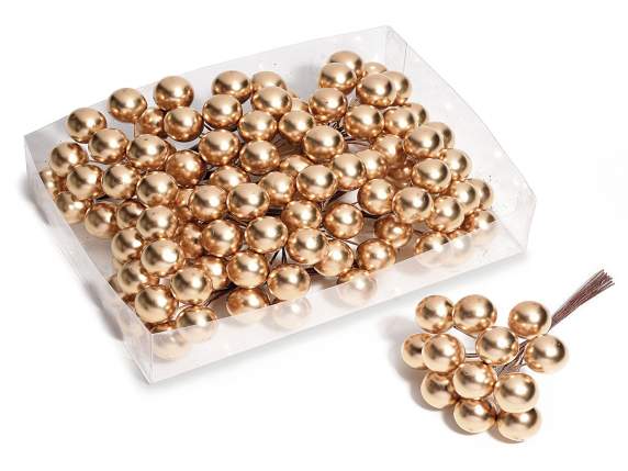Cutie cu 96 boabe aurii opace cu tulpină modelabilă