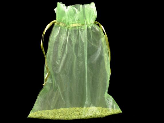 Apple green organza bag 23x30 cm with tie
