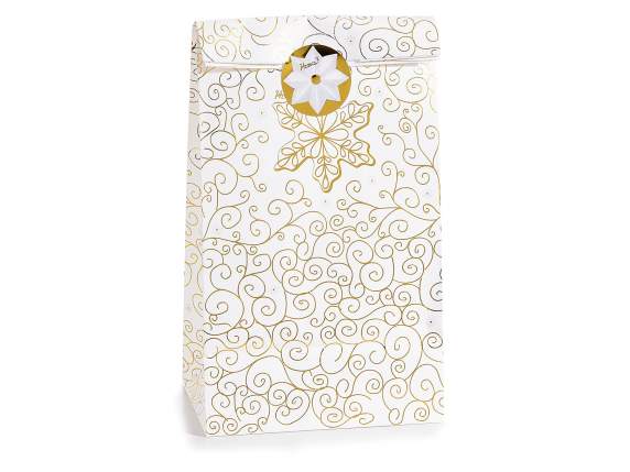 Bolsa de papel Elegant White con adhesivo de cierre