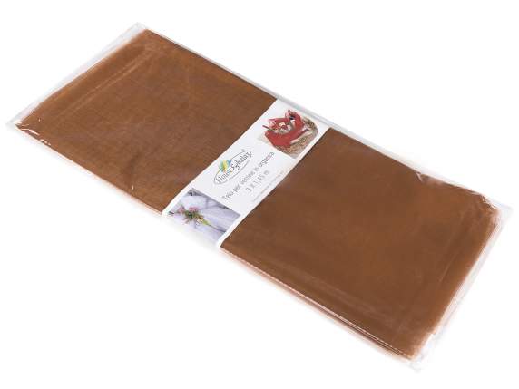 Plain chocolate brown organza towel