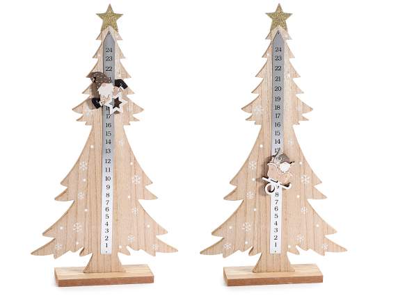 Calendario Avvento legno Albero di Natale c-segnagiorno