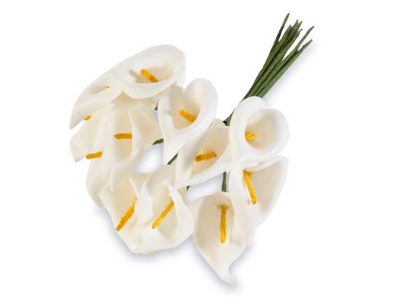 Calla-Lilie aus weißem Latex mit formbarem Stiel