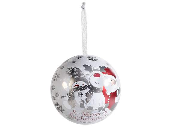 Openable metal ball to hang Snow Holiday