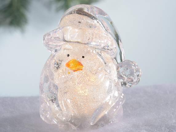 Ice effect character with LED light in display