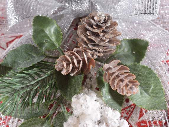 Snowy bouquet with pine cones and white berries