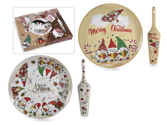 Porcelain plate and spoon set decorated in conf. gift